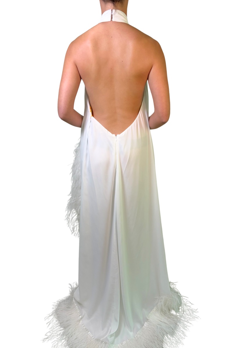 Madeline Halterneck Gown in White