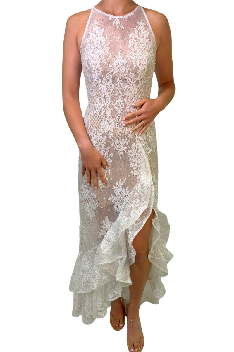 Sicillia Silver Sequin Maxi Dress